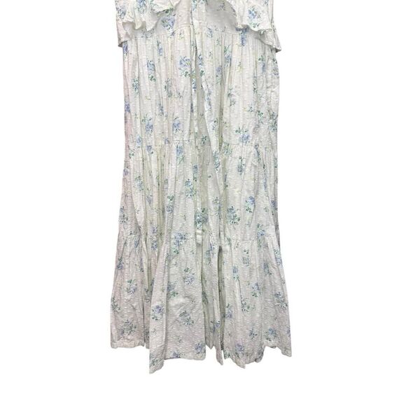 LOVESHACKFANCY Carlton Floral Maxi Dress Boho Cotton fit&flare sz 6 - Picture 7 of 14
